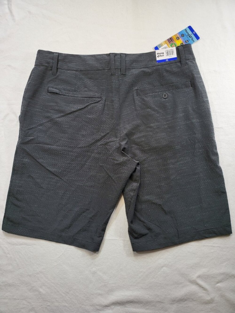 NWT Hang Ten Black Board Shorts Size 36 Surf Swimwear - Picture 7 of 9